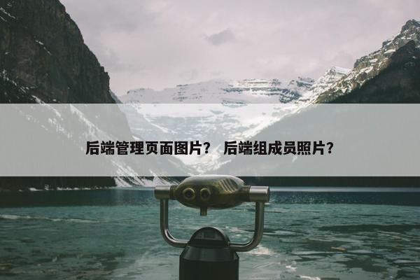 后端管理页面图片？ 后端组成员照片？