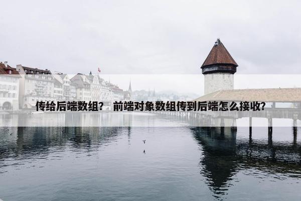 传给后端数组？ 前端对象数组传到后端怎么接收？