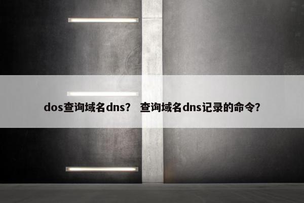 dos查询域名dns？ 查询域名dns记录的命令？