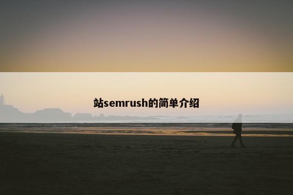 站semrush的简单介绍