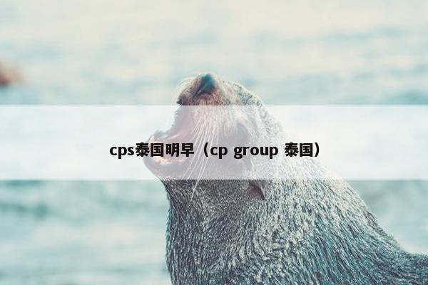 cps泰国明早（cp group 泰国）