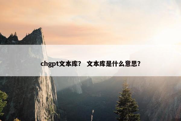 chgpt文本库？ 文本库是什么意思？