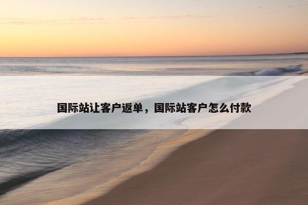 国际站让客户返单，国际站客户怎么付款