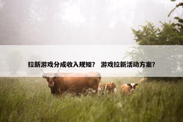 拉新游戏分成收入规矩？ 游戏拉新活动方案？