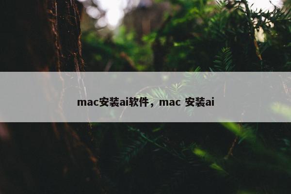 mac安装ai软件，mac 安装ai