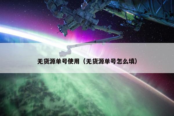 无货源单号使用（无货源单号怎么填）
