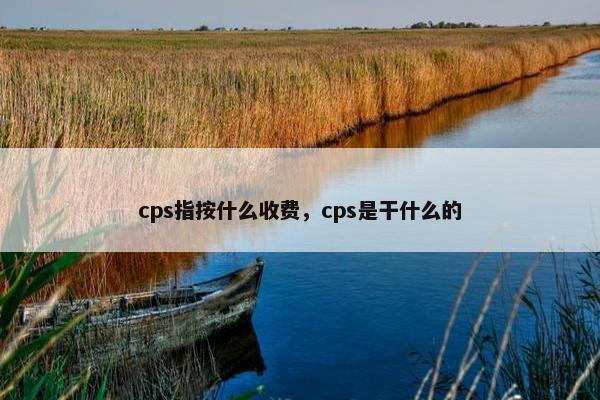cps指按什么收费，cps是干什么的