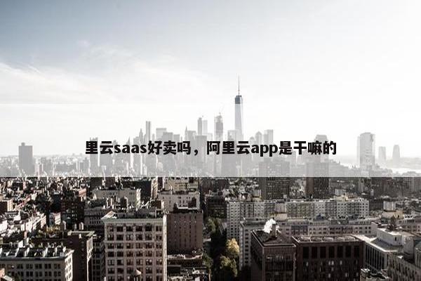 里云saas好卖吗，阿里云app是干嘛的