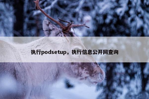 执行podsetup,执行信息公开网查询 执行podsetup,执行信息公开网查询