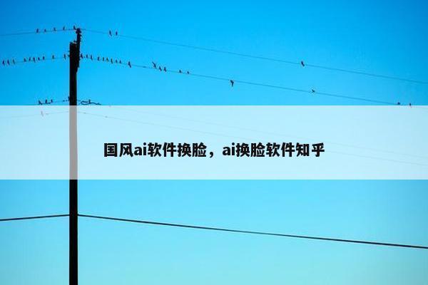 国风ai软件换脸，ai换脸软件知乎