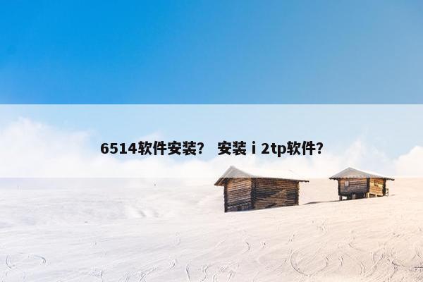 6514软件安装？ 安装ⅰ2tp软件？