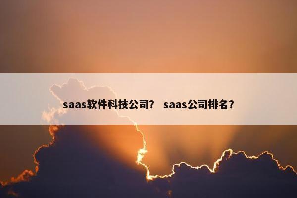 saas软件科技公司？ saas公司排名？
