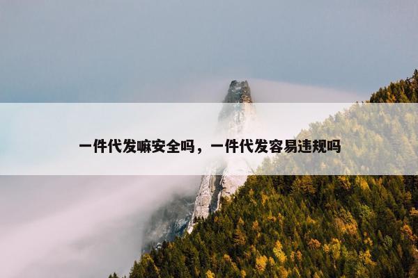 一件代发嘛安全吗，一件代发容易违规吗