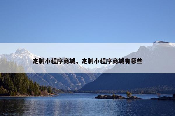 定制小程序商城，定制小程序商城有哪些