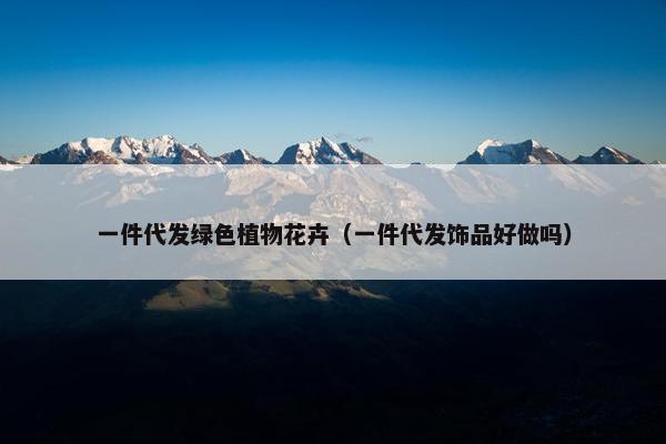 一件代发绿色植物花卉(一件代发饰品好做吗)