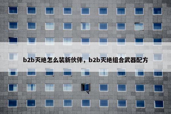 b2b灭绝怎么装新伙伴，b2b灭绝组合武器配方