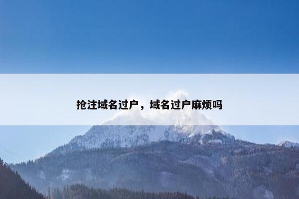 抢注域名过户，域名过户麻烦吗