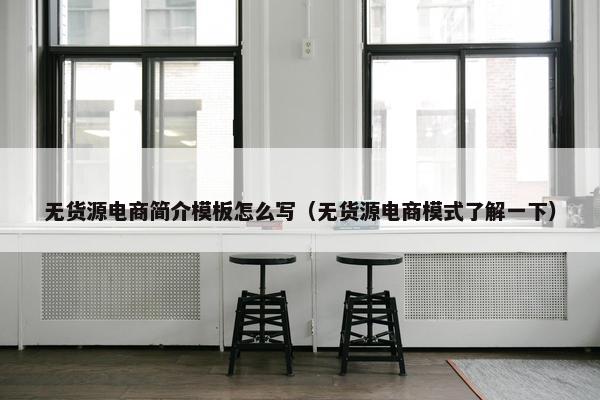 无货源电商简介模板怎么写（无货源电商模式了解一下）