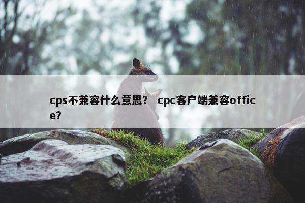 cps不兼容什么意思？ cpc客户端兼容office？