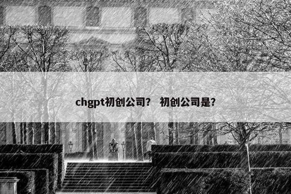 chgpt初创公司？ 初创公司是？