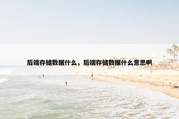 后端存储数据什么，后端存储数据什么意思啊