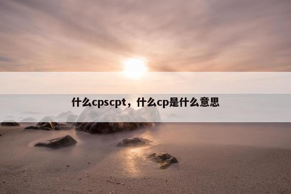 什么cpscpt，什么cp是什么意思