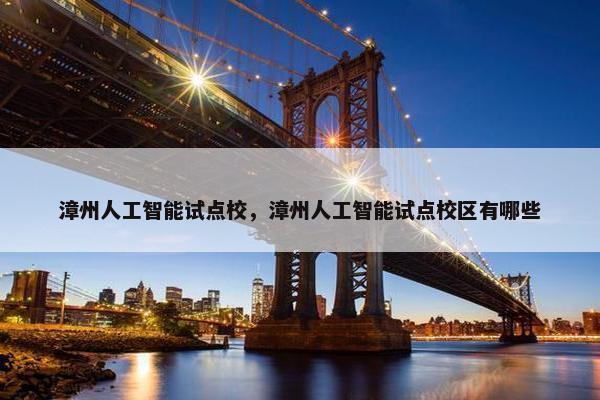 漳州人工智能试点校，漳州人工智能试点校区有哪些