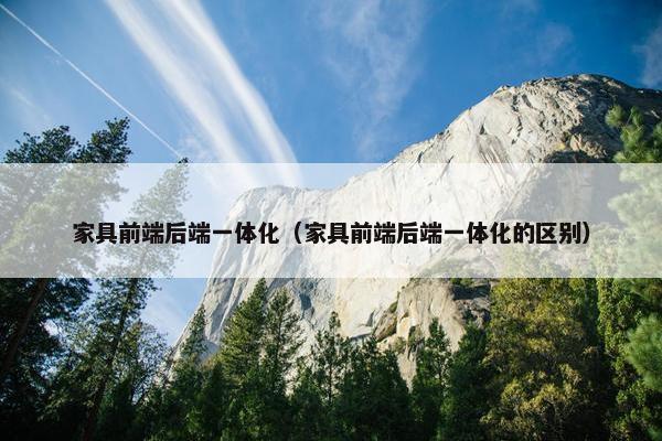 家具前端后端一体化（家具前端后端一体化的区别）