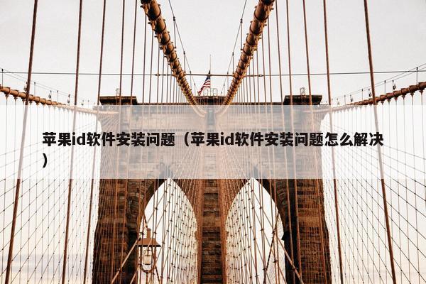 苹果id软件安装问题（苹果id软件安装问题怎么解决）