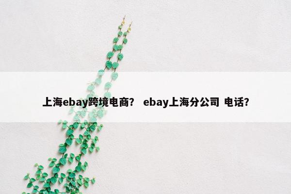 上海ebay跨境电商? ebay上海分公司 电话? 上海ebay跨境电商? ebay上海分公司 电话?