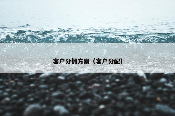 客户分佣方案（客户分配）