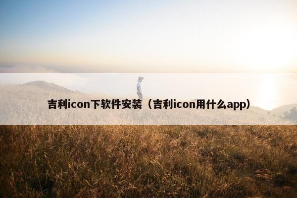 吉利icon下软件安装（吉利icon用什么app）