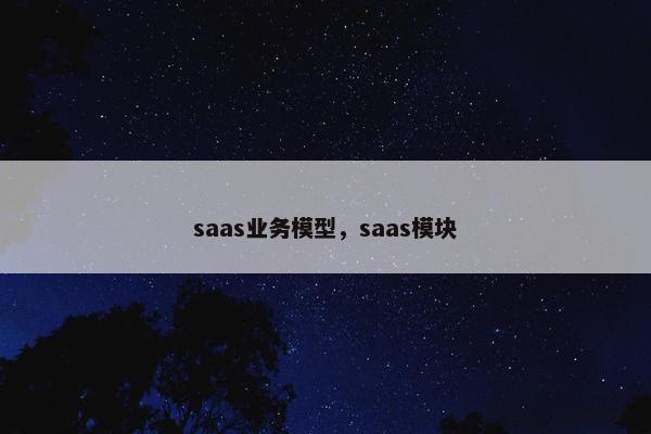 saas业务模型，saas模块