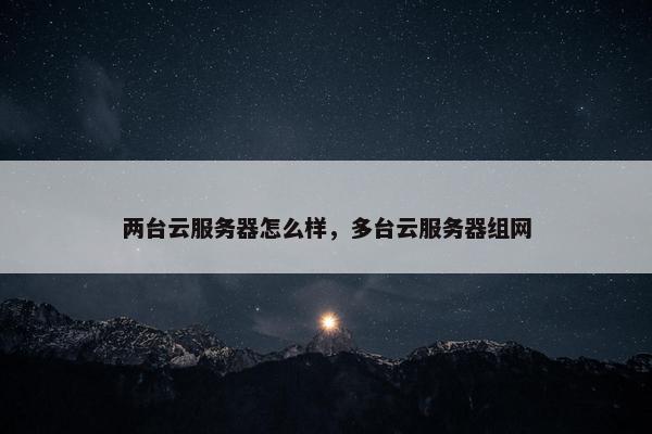 两台云服务器怎么样，多台云服务器组网