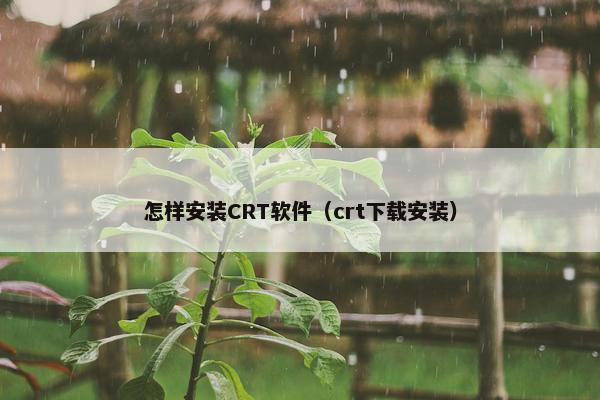 怎样安装CRT软件（crt下载安装）