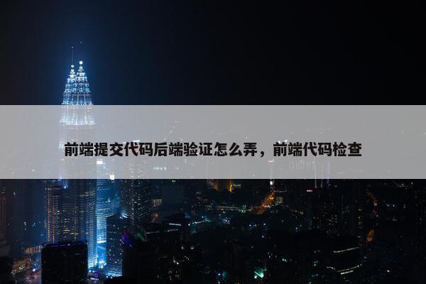 前端提交代码后端验证怎么弄，前端代码检查