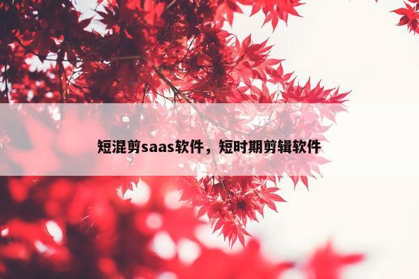 短混剪saas软件，短时期剪辑软件
