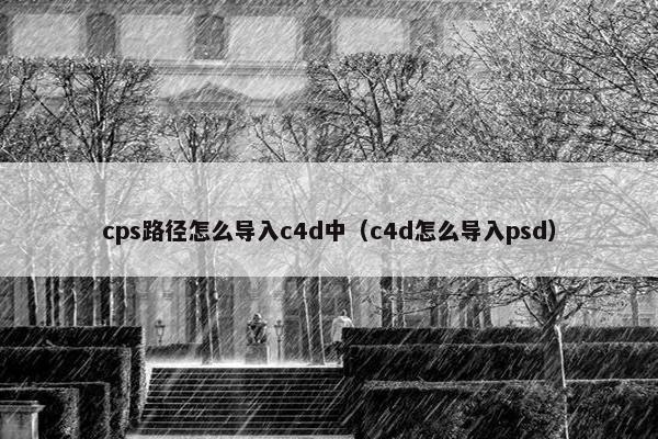 cps路径怎么导入c4d中（c4d怎么导入psd）