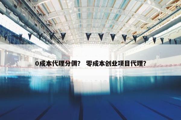 0成本代理分佣？ 零成本创业项目代理？