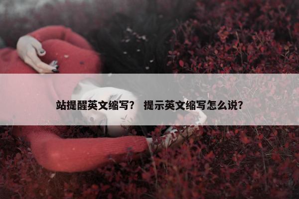 站提醒英文缩写？ 提示英文缩写怎么说？