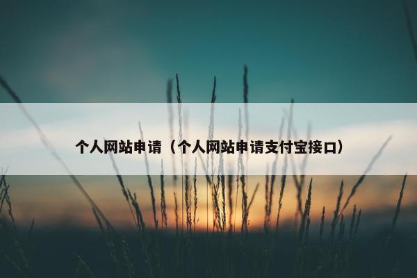个人网站申请（个人网站申请支付宝接口）
