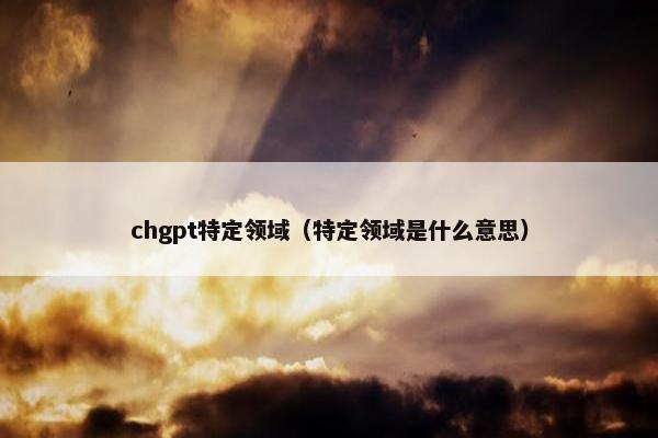 chgpt特定领域（特定领域是什么意思）
