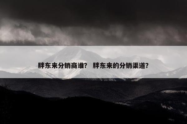 胖东来分销商谁？ 胖东来的分销渠道？