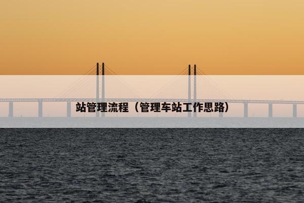 站管理流程（管理车站工作思路）