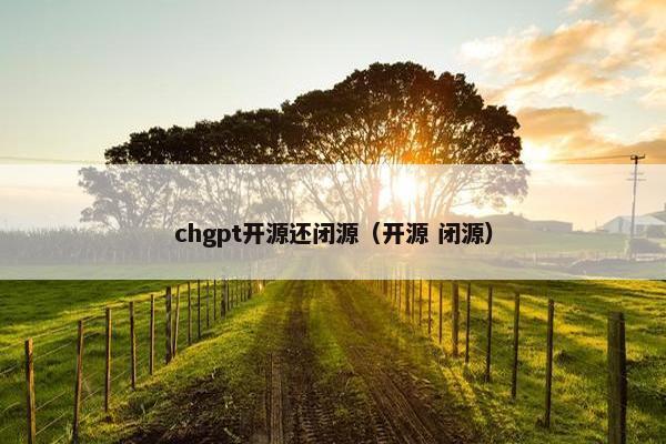 chgpt开源还闭源（开源 闭源）