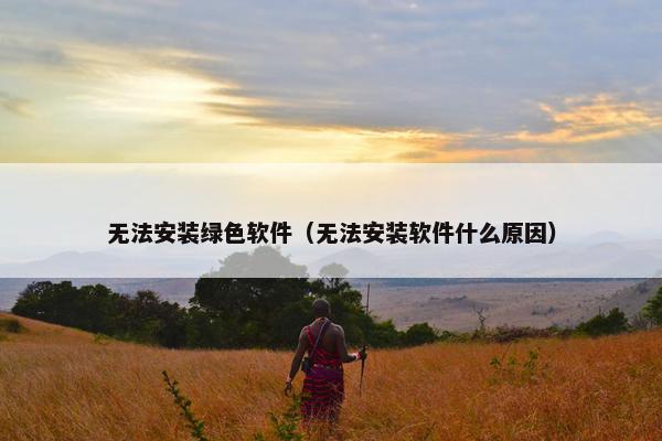 无法安装绿色软件（无法安装软件什么原因）