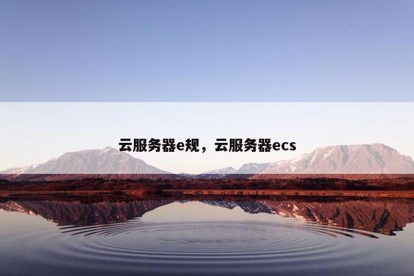 云服务器e规，云服务器ecs