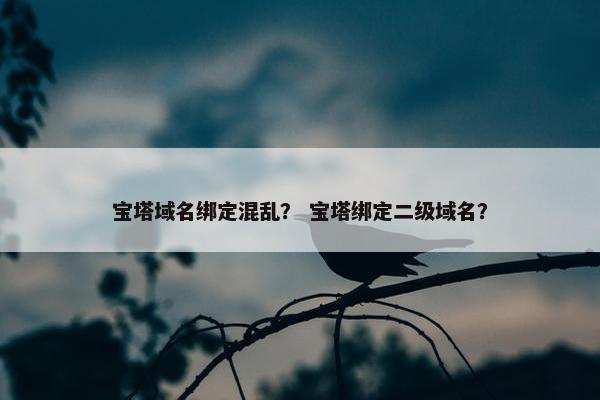 宝塔域名绑定混乱? 宝塔绑定二级域名?