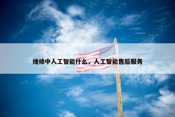 维修中人工智能什么，人工智能售后服务