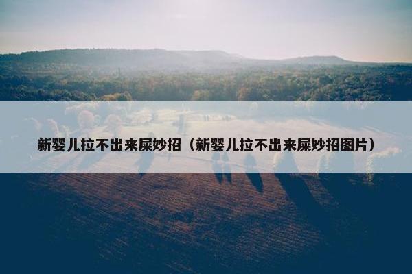 新婴儿拉不出来屎妙招（新婴儿拉不出来屎妙招图片）